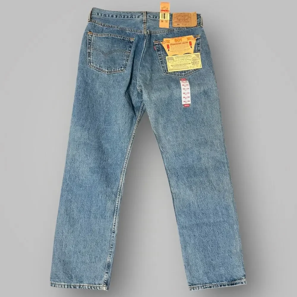 Vintage 1993 Levis 501 Jeans Made in USA Deadstock NWT 38x32 Button Fly Denim